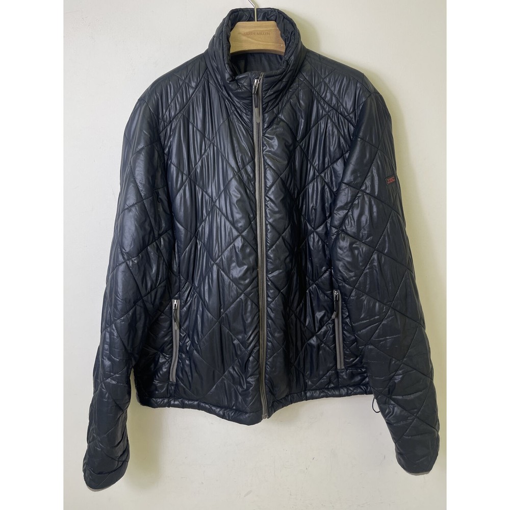 ScotteVest Black, Diamond Quilted Puffer Jacket TEC Men's Coat  XL (Flaws)